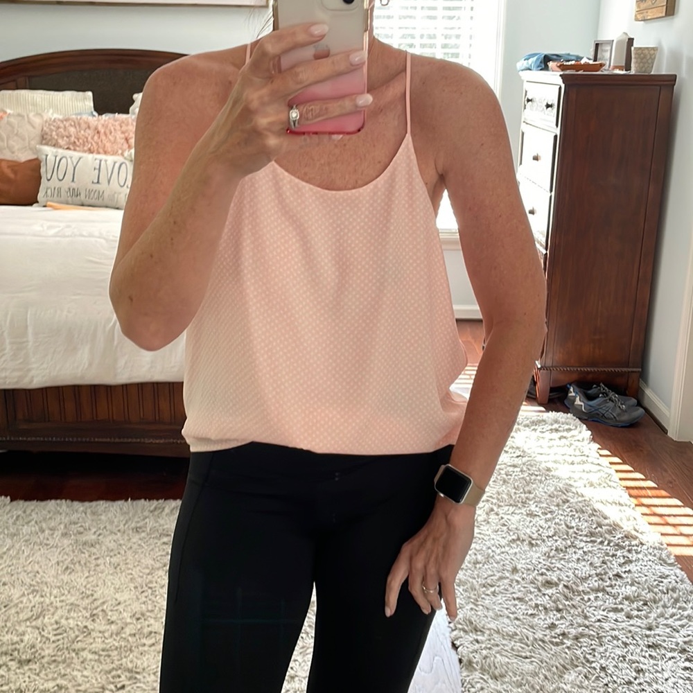 Forever 21 Halter Style Peach Polka Dot Tank Size S